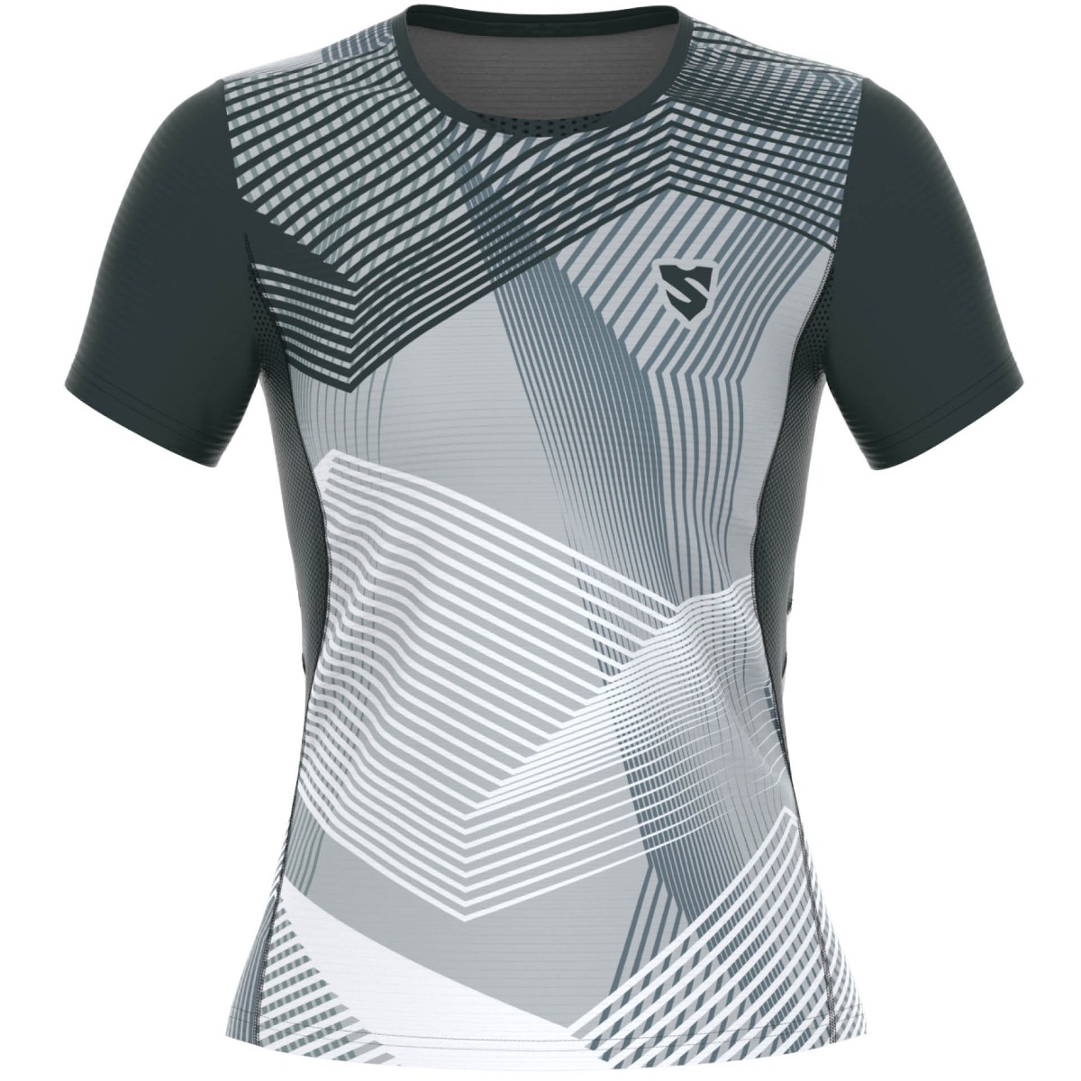 Szara Koszulka Sportowa Damska Z Krótkim Rękawem CREST