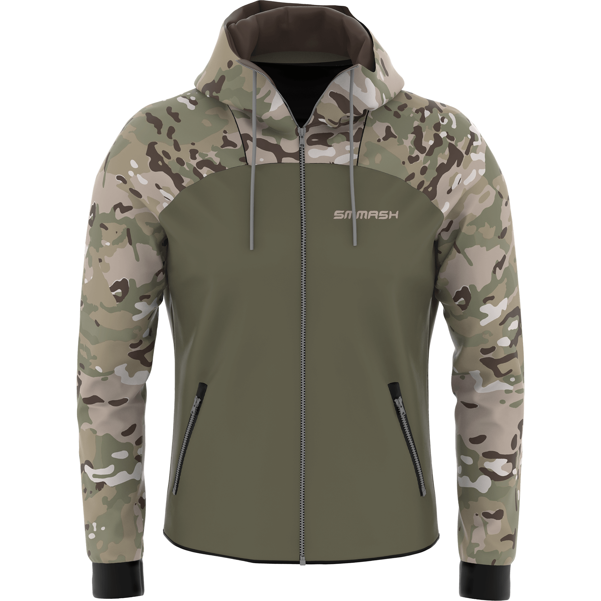Męska Bluza Sportowa Rozpinana Z Kapturem Khaki Moro TROOPS