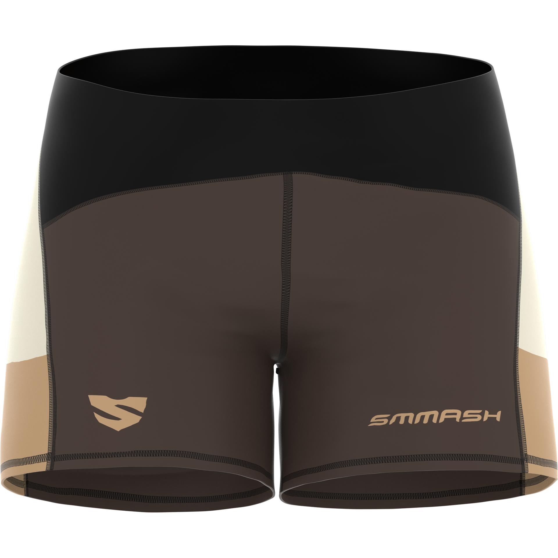 Spodenki sportowe brązowe z kremowymi akcentami – SMMASH SATIN BURN