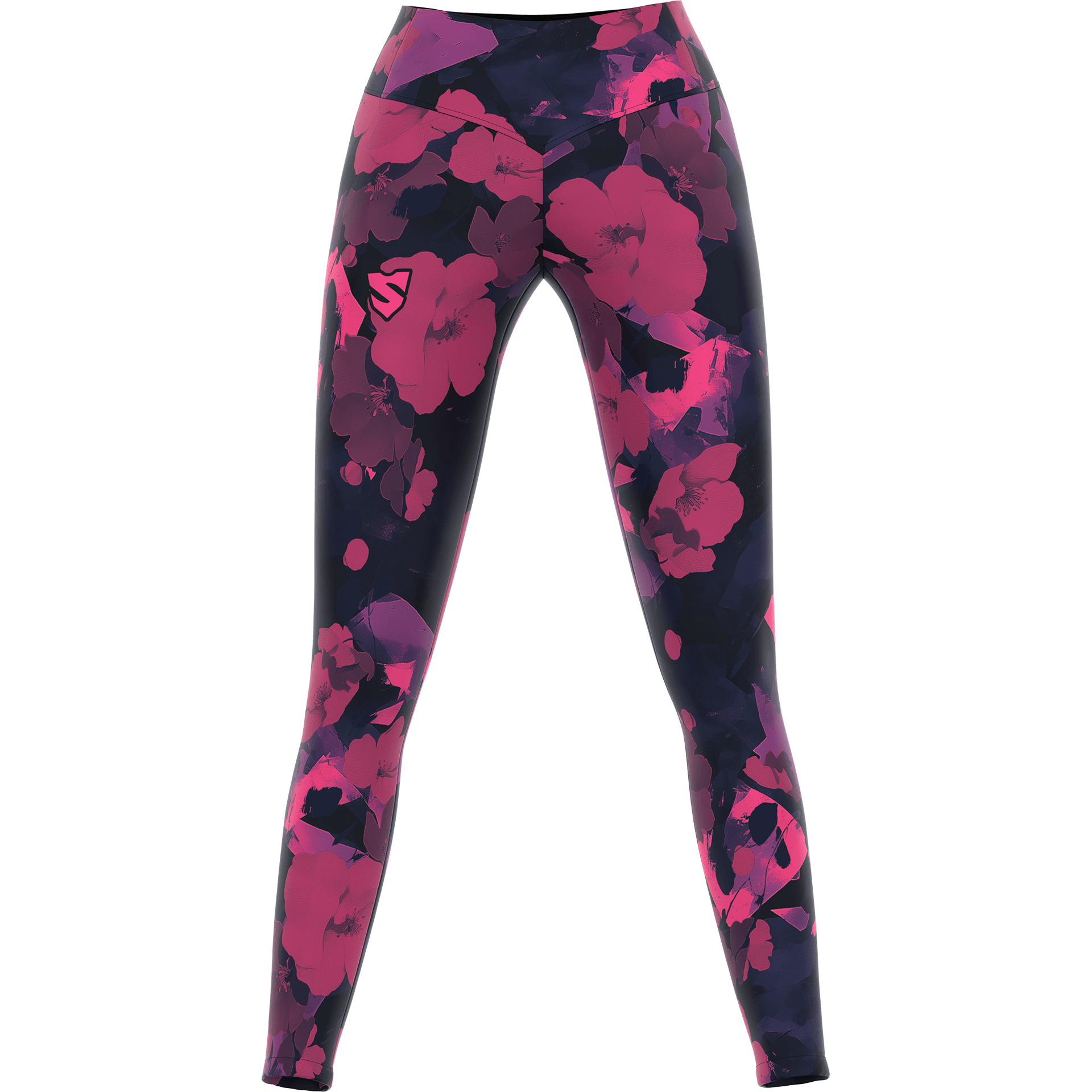 Legginsy Flowery z wysokim stanem od SMMASH – kobiecy styl na trening FLOWERY