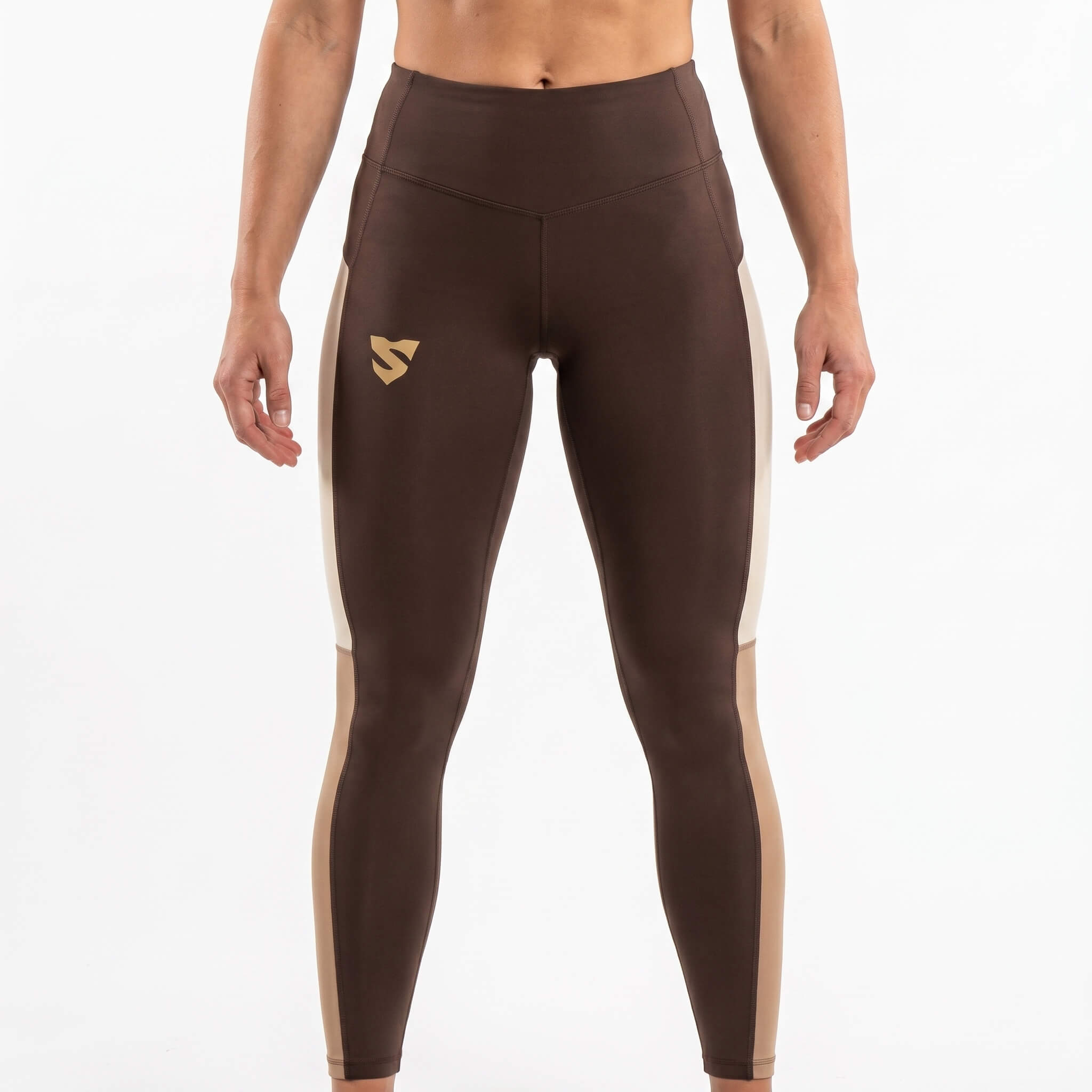 DŁUGIE LEGGINSY Z WYSOKIM STANEM SATIN BURN