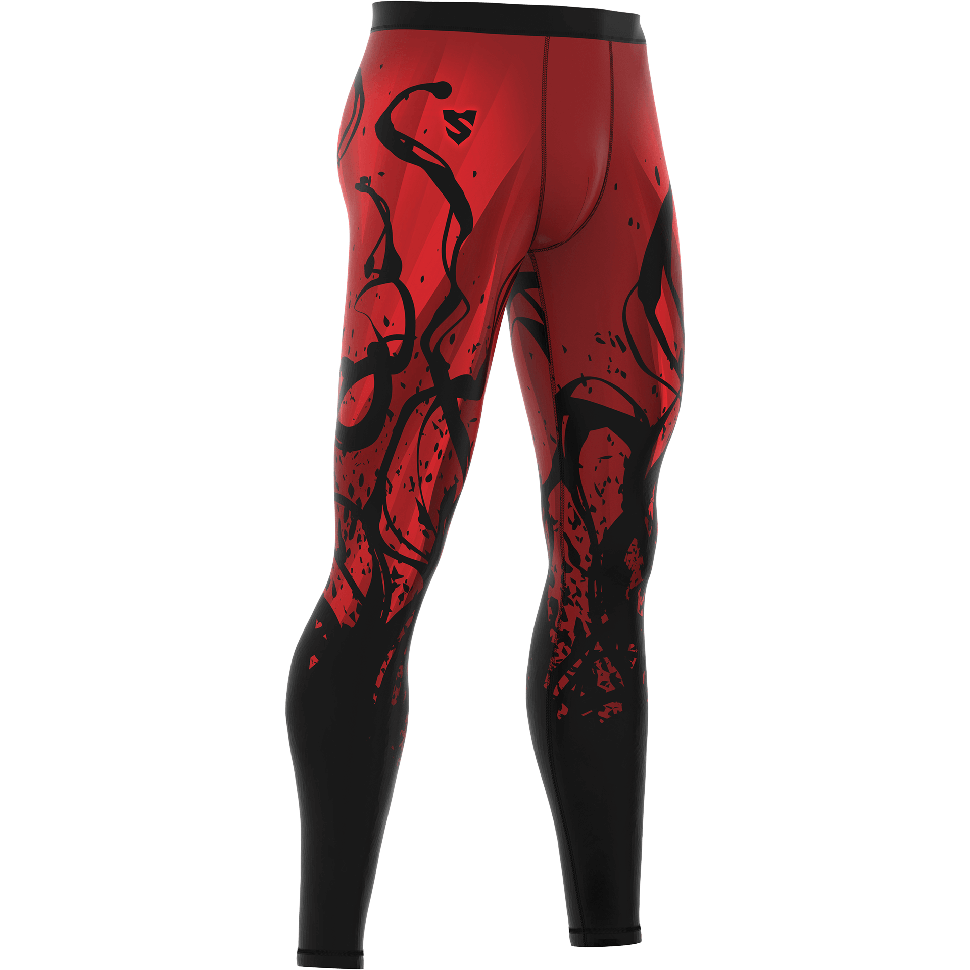 Męskie Legginsy Treningowe Czerwone CARNAGE