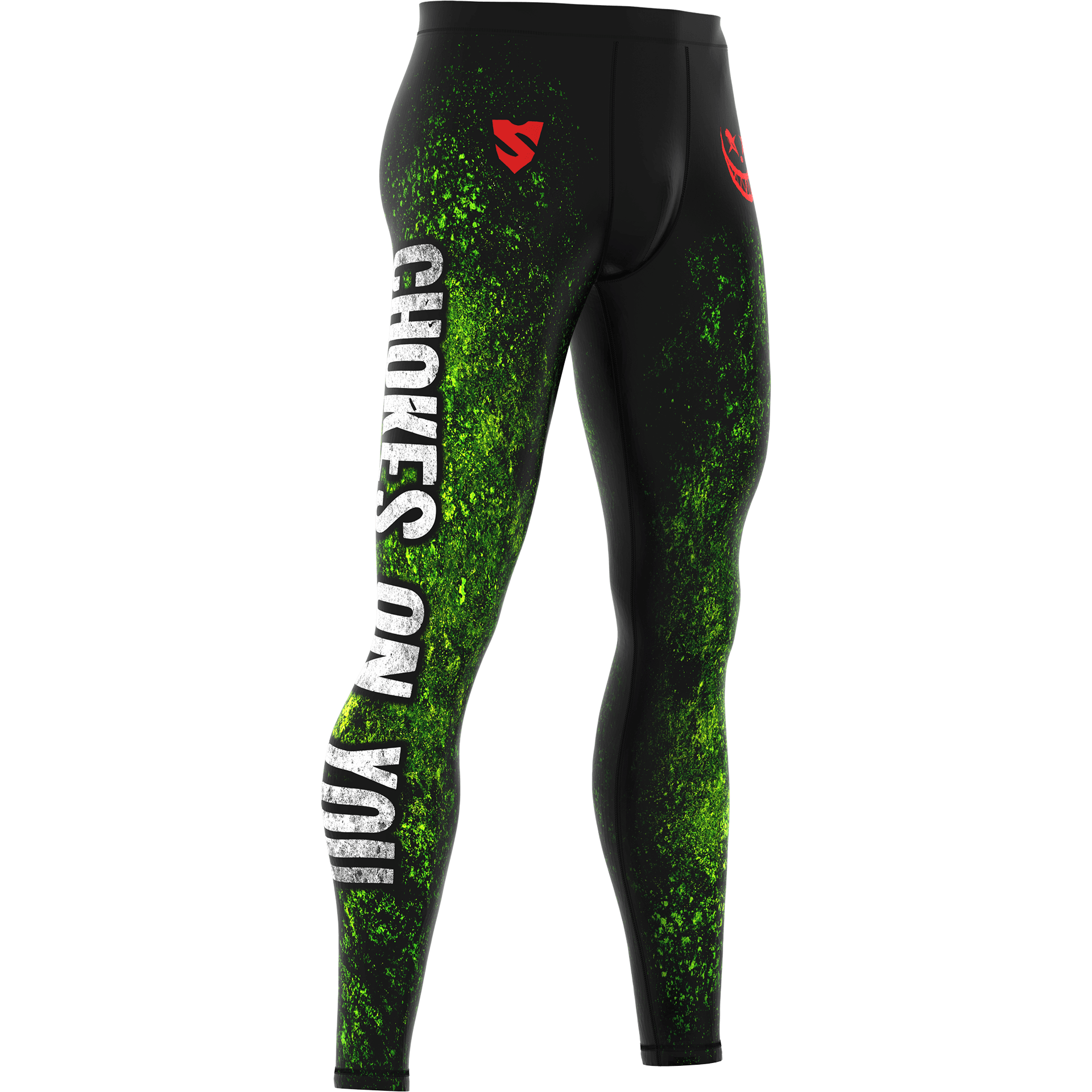 Męskie Legginsy Treningowe Z Zielonym Akcentem THE CHOKER