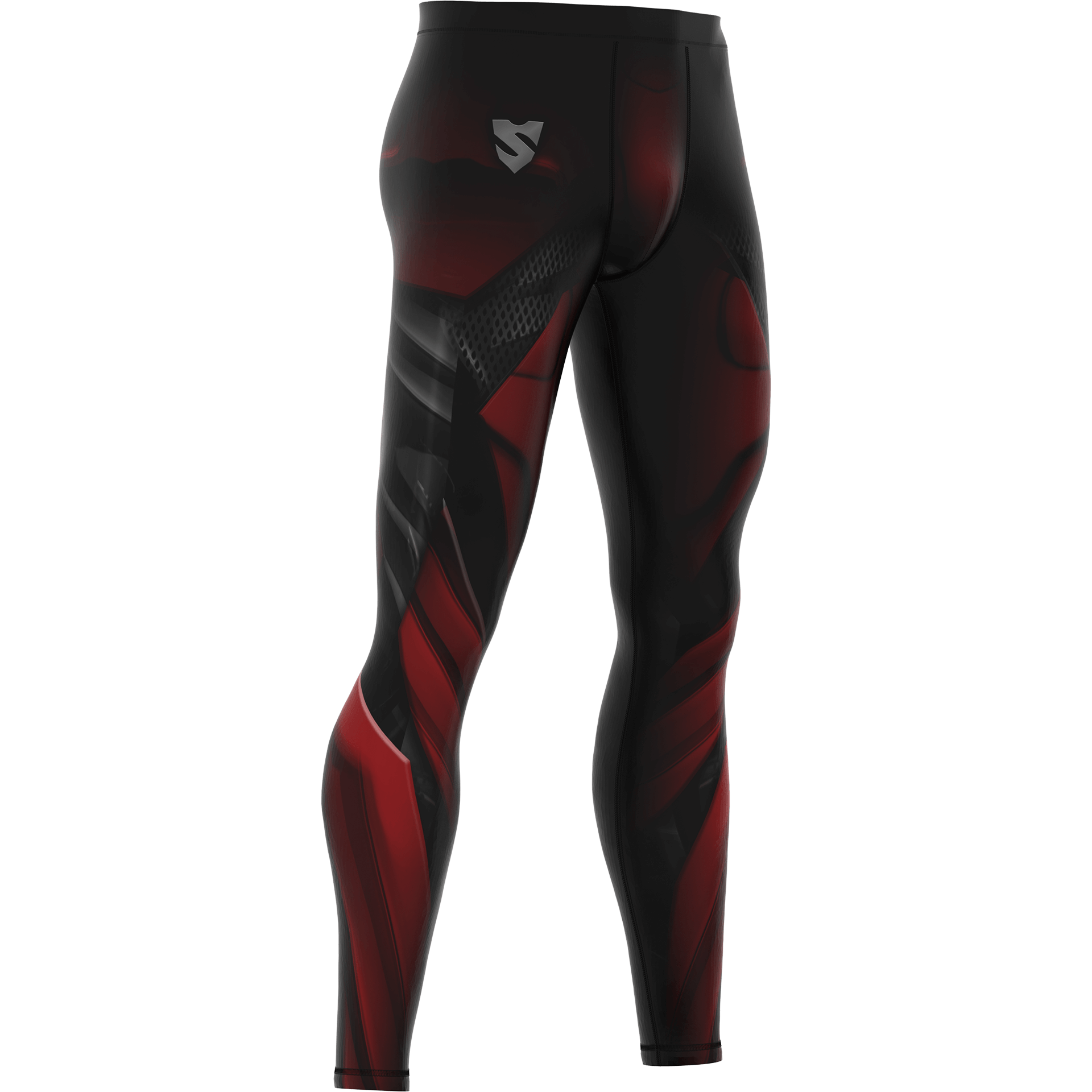 Długie Legginsy Męskie Z Czerwonymi Elementami RED ARMOUR