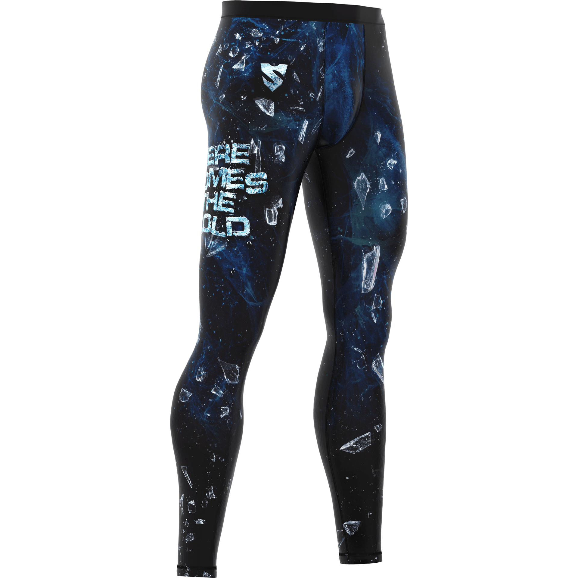 Granatowe Legginsy Męskie MMA BLACK WALKERS