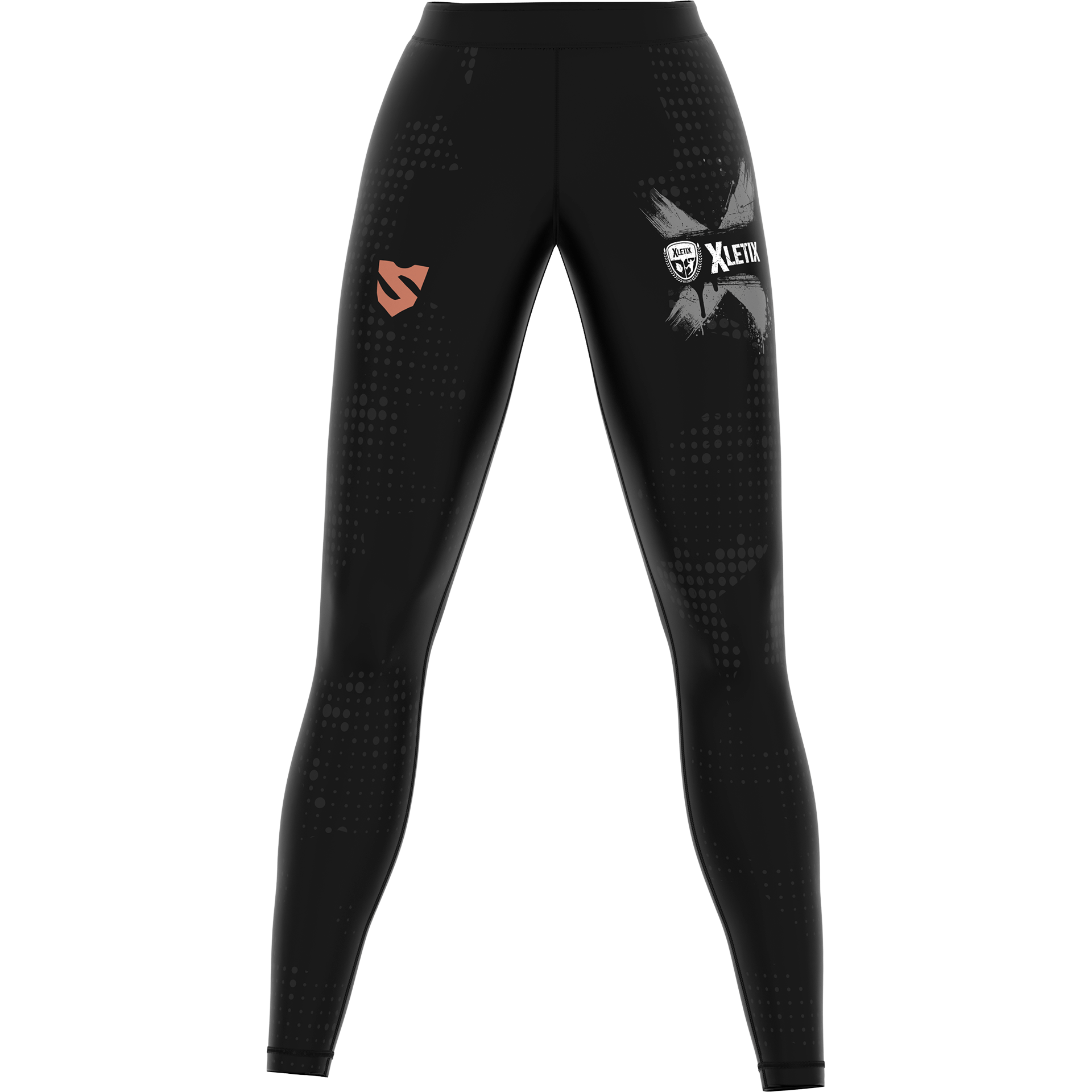 Długie Legginsy Sportowe Dla Mężczyzn Czarne XLETIX