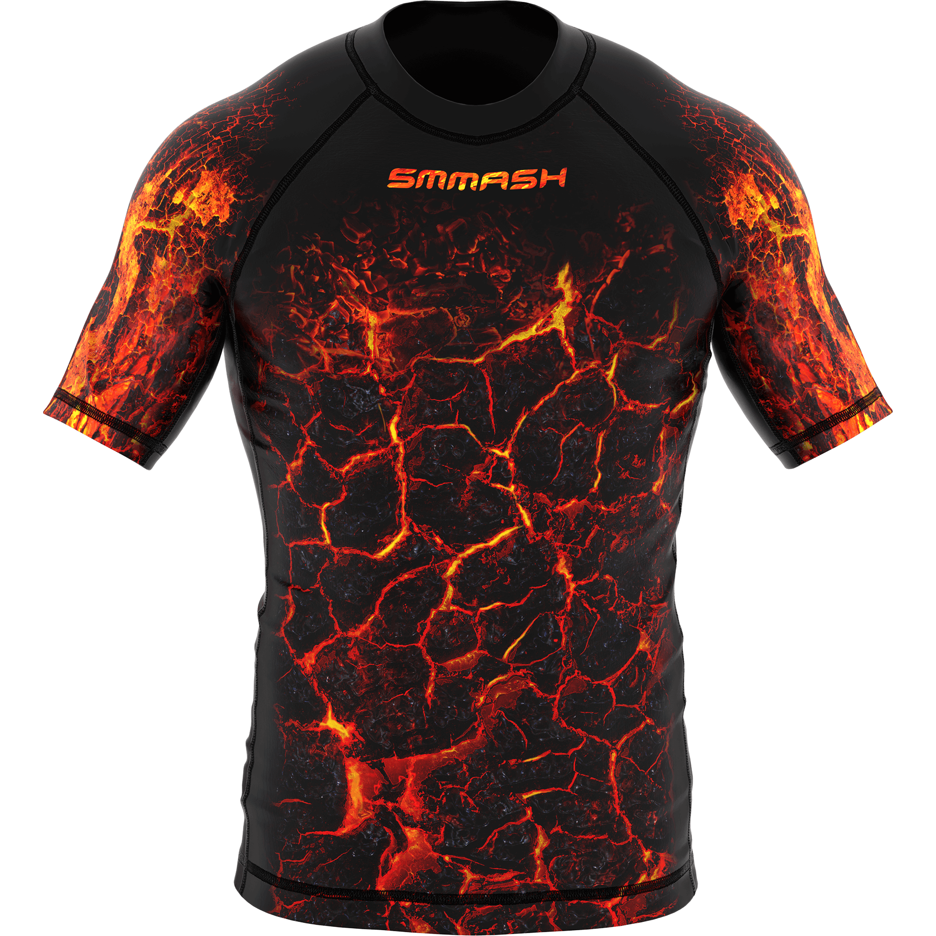 Rashguard Męski Z Motywem Lawy Na Siłownię INFERNO