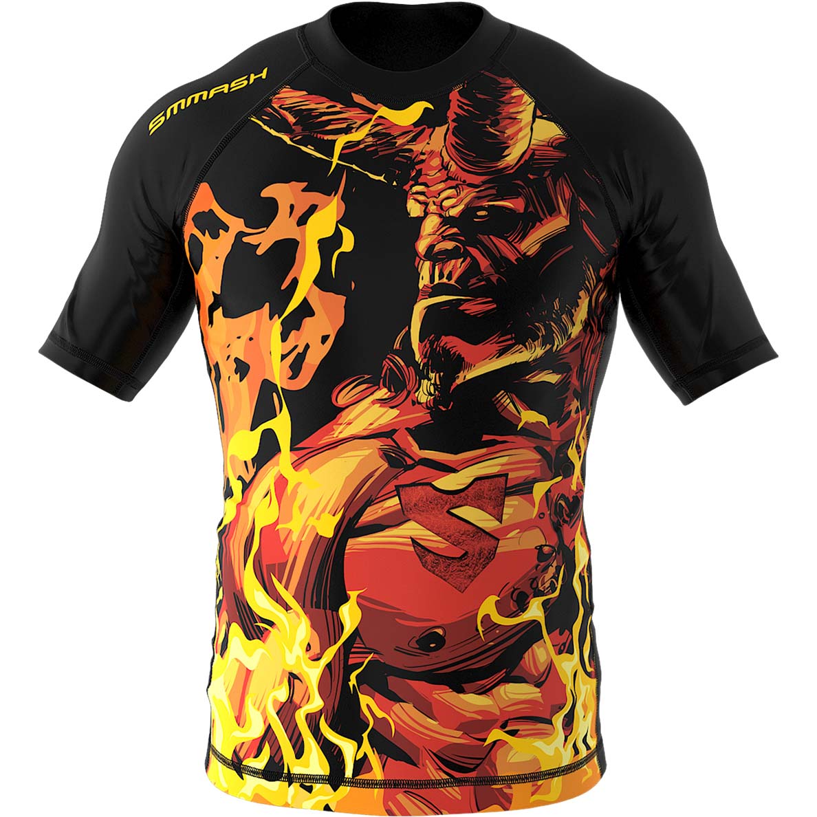 Treningowy Rashguard Judo Z Motywem Ognia HELLION