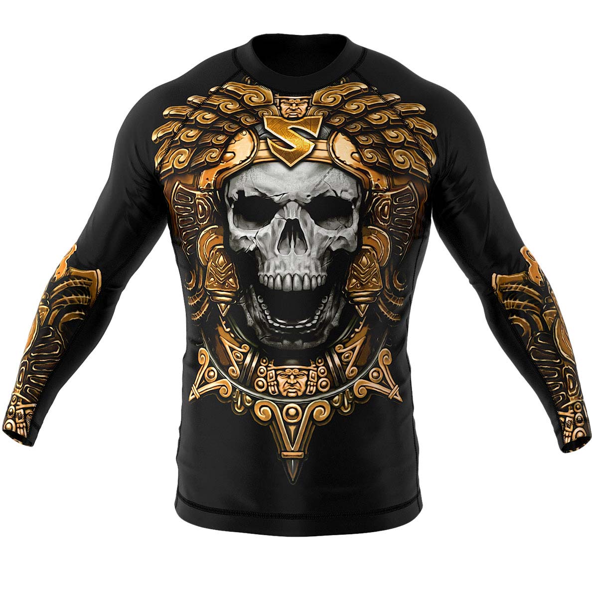 Rashguard MMA Z Długim Rękawem Motyw Czaszki AZTEC