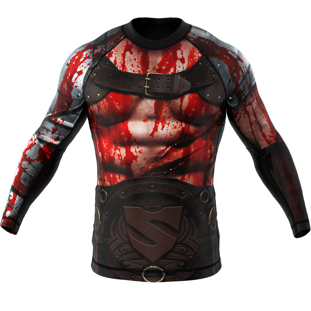 Krwawy Rashguard MMA Uwydatniający Mięśnie MAXIMUS