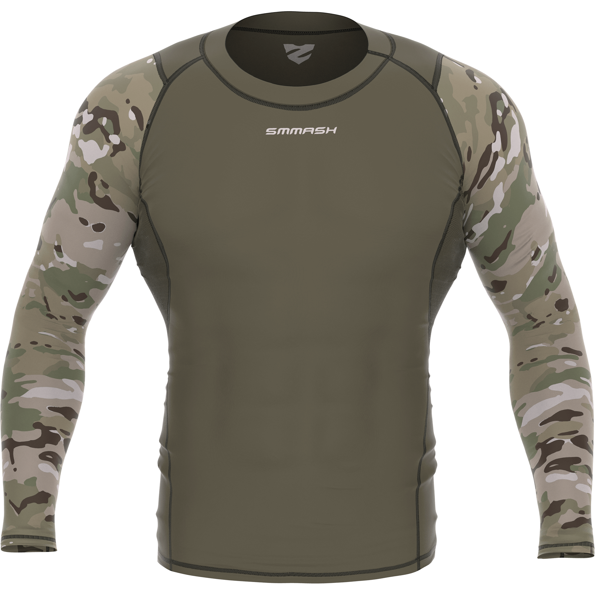 Męska Koszulka Termoaktywna Khaki Z Rękawami Moro TROOPS