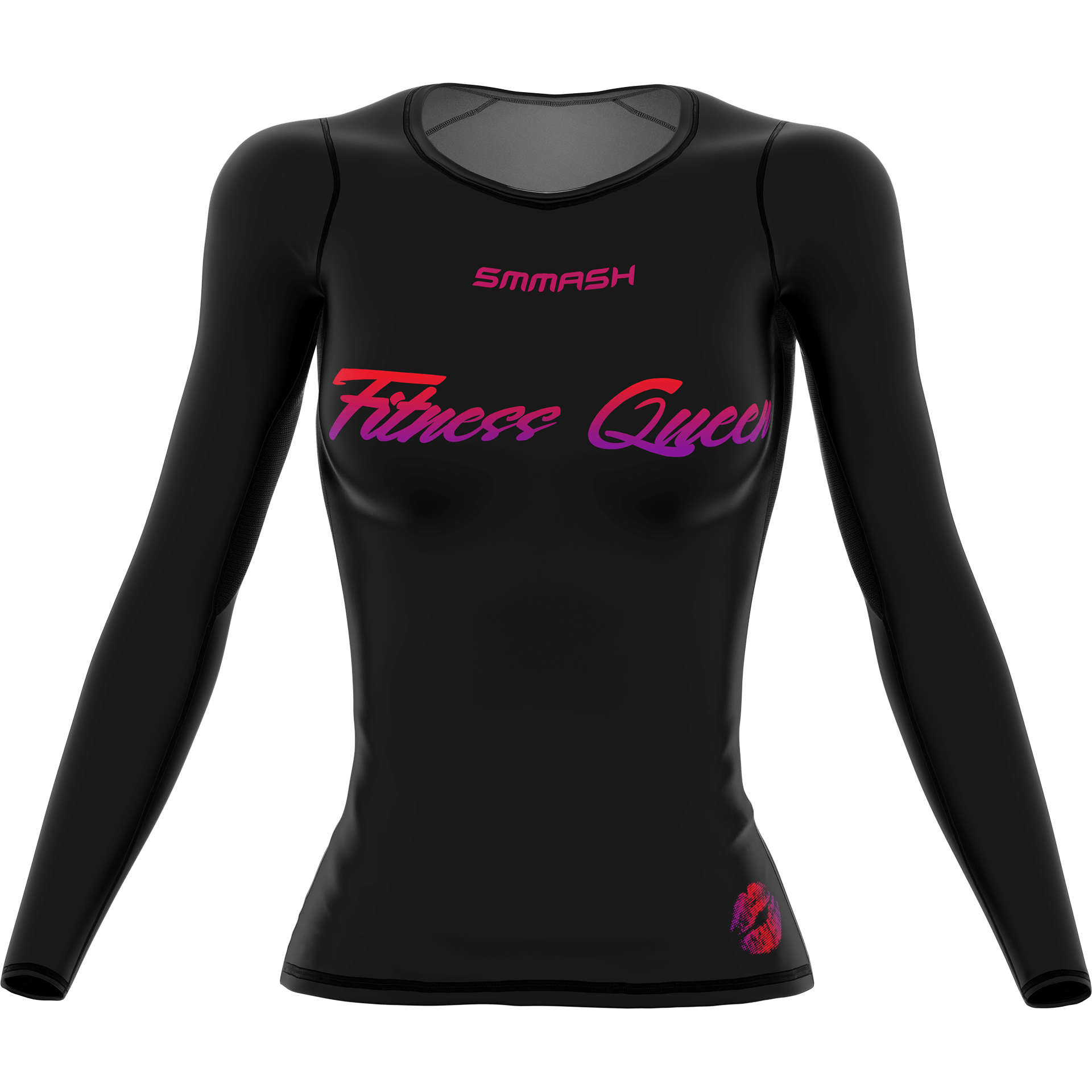 Koszulka Kompresyjna Do Biegania Z Nadrukiem FITNESS QUEEN
