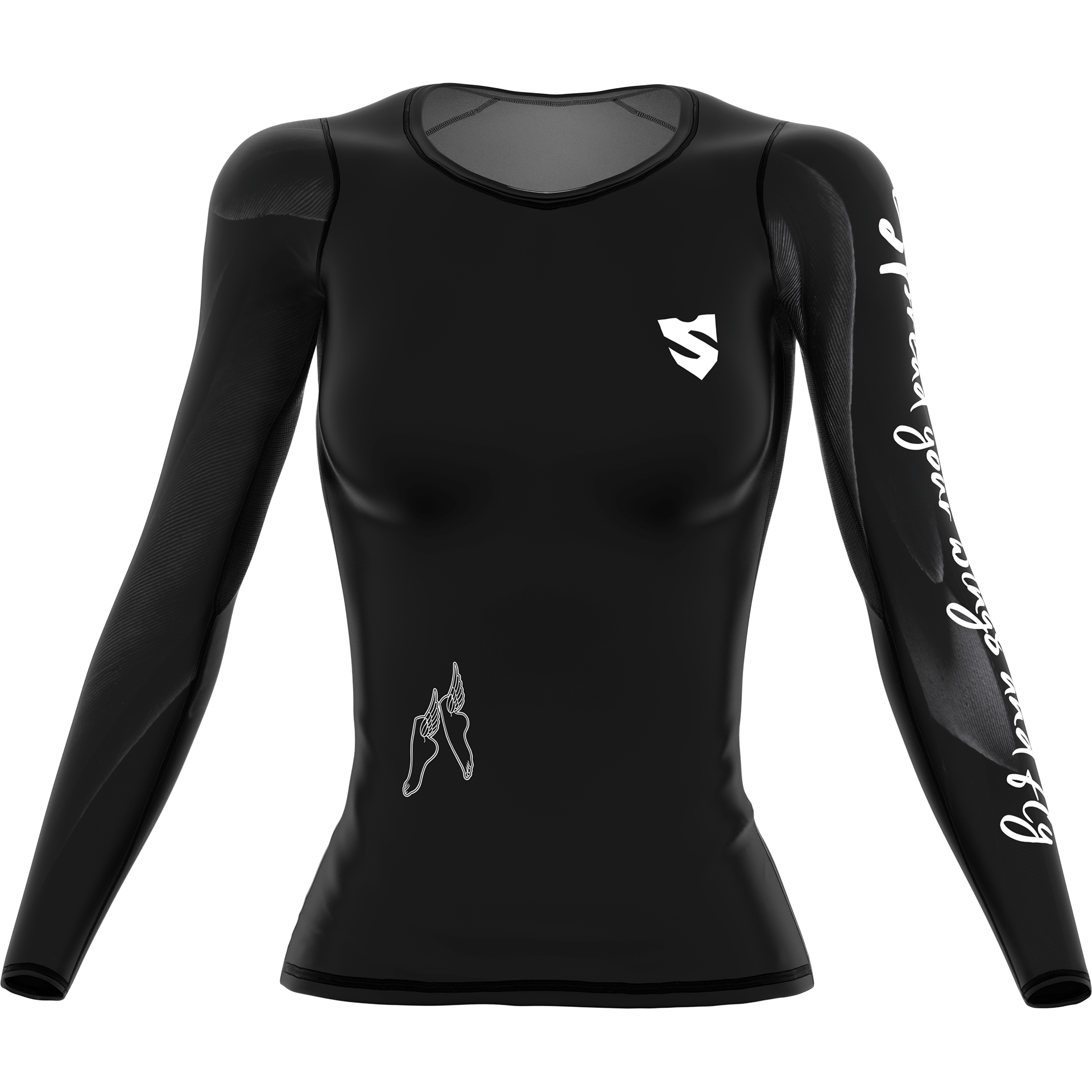 Czarny Rashguard Dla Kobiet HERMES