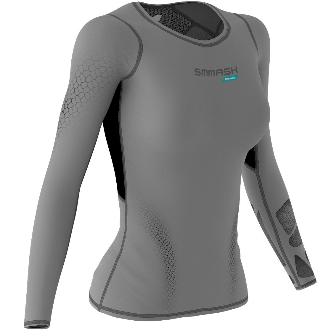 Szary Rashguard Damski Z Czarnymi Elementami ATACAMA