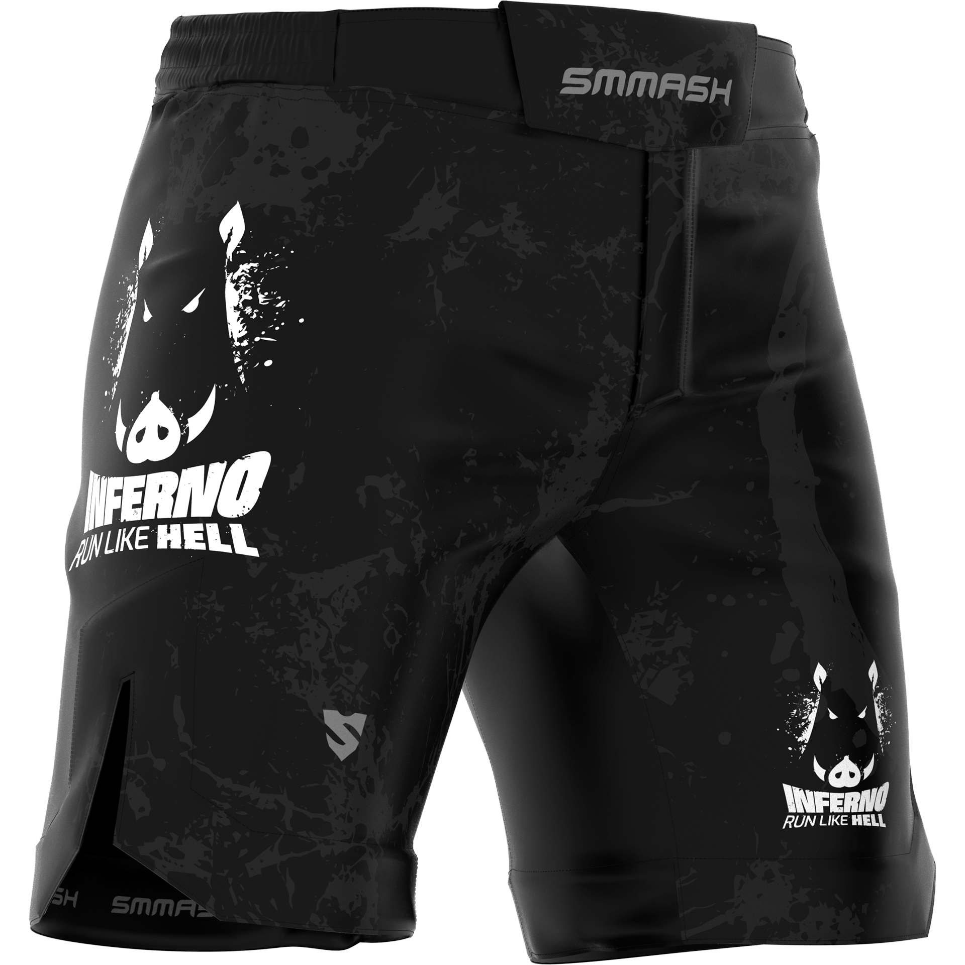 Czarne Spodenki MMA Męskie INFERNO RUN