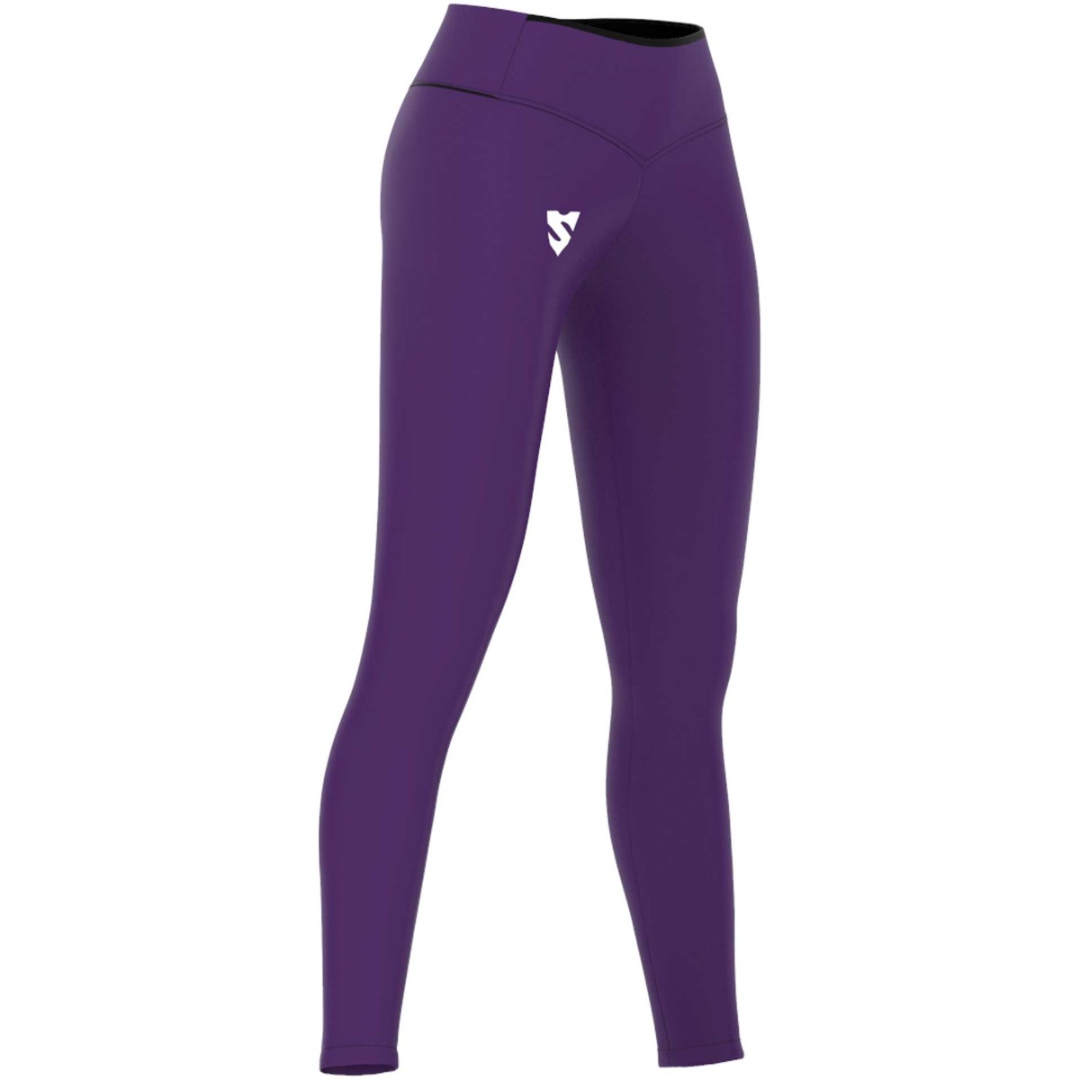 Legginsy damskie długie wysoki stan fioletowe - SMMASH PURPLE