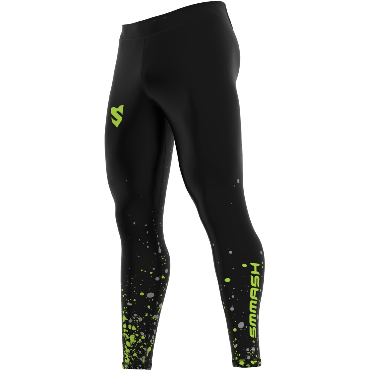 Czarne Legginsy Do Biegania Z Neonowym Akcentem ATOMIZE
