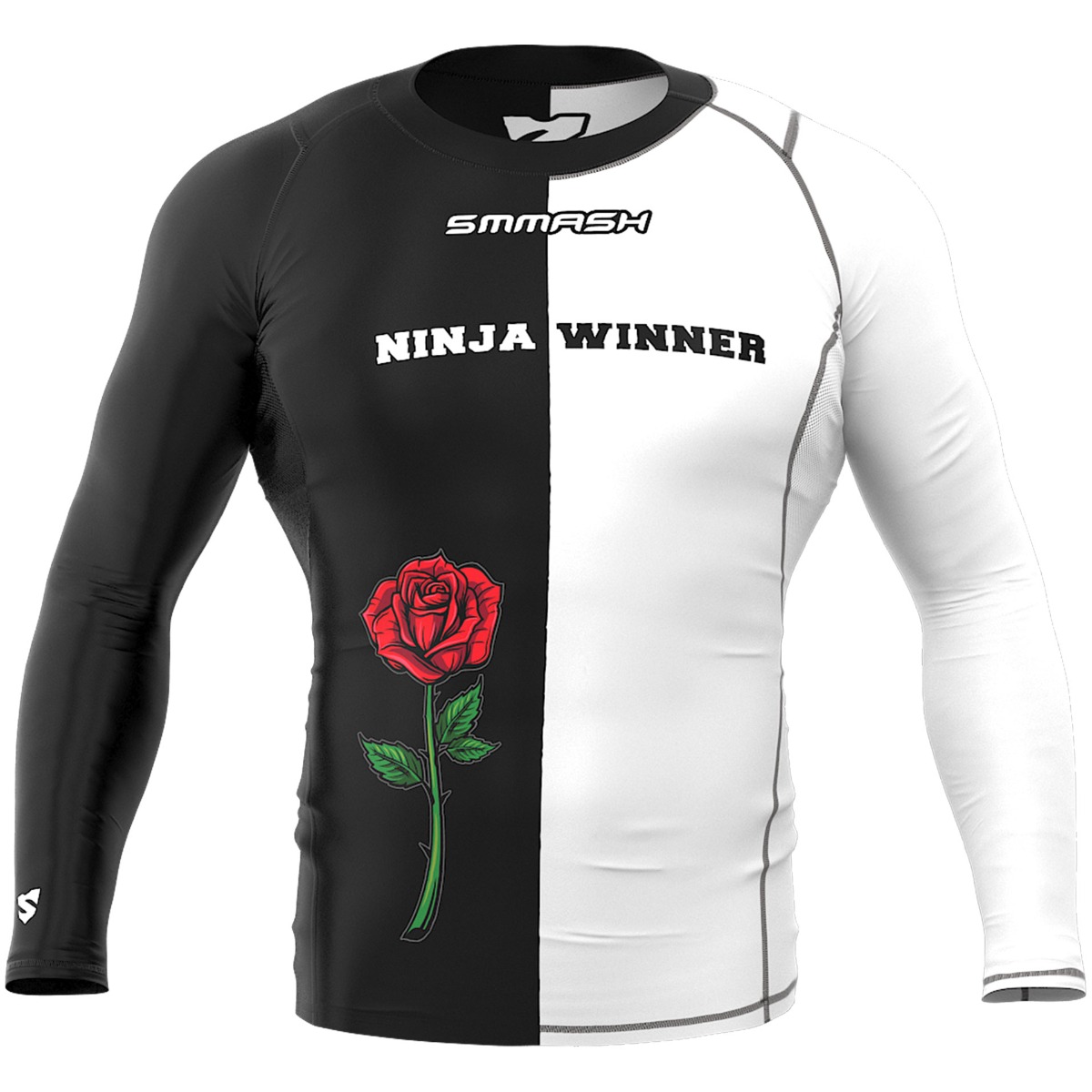 Koszulka Termoaktywna Męska Czarno Biała NINJA WINNER