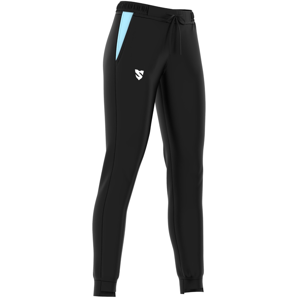 Czarne Spodnie Sportowe Dla Kobiet BABY BLUE