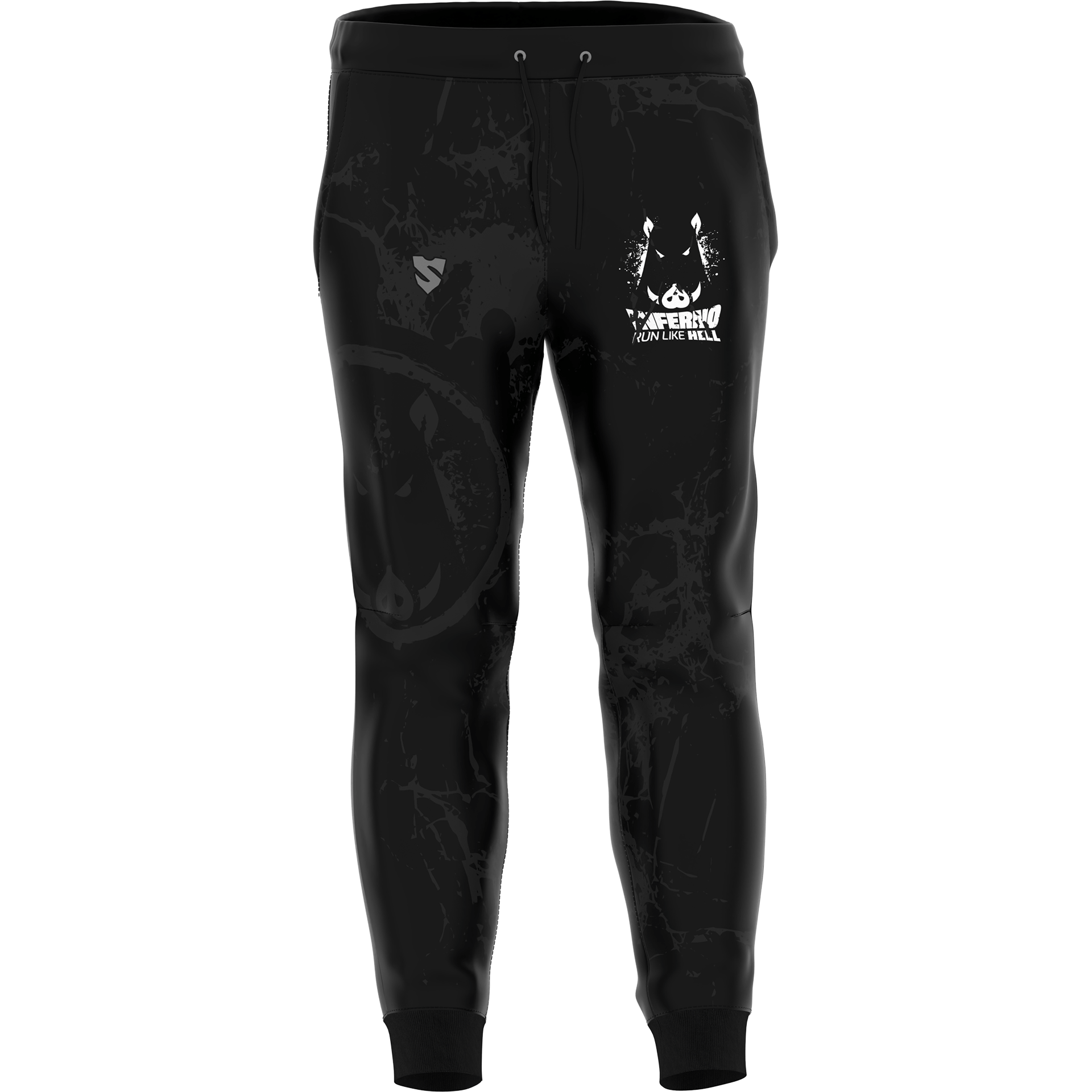 Czarne Męskie Spodnie Softshell INFERNO RUN