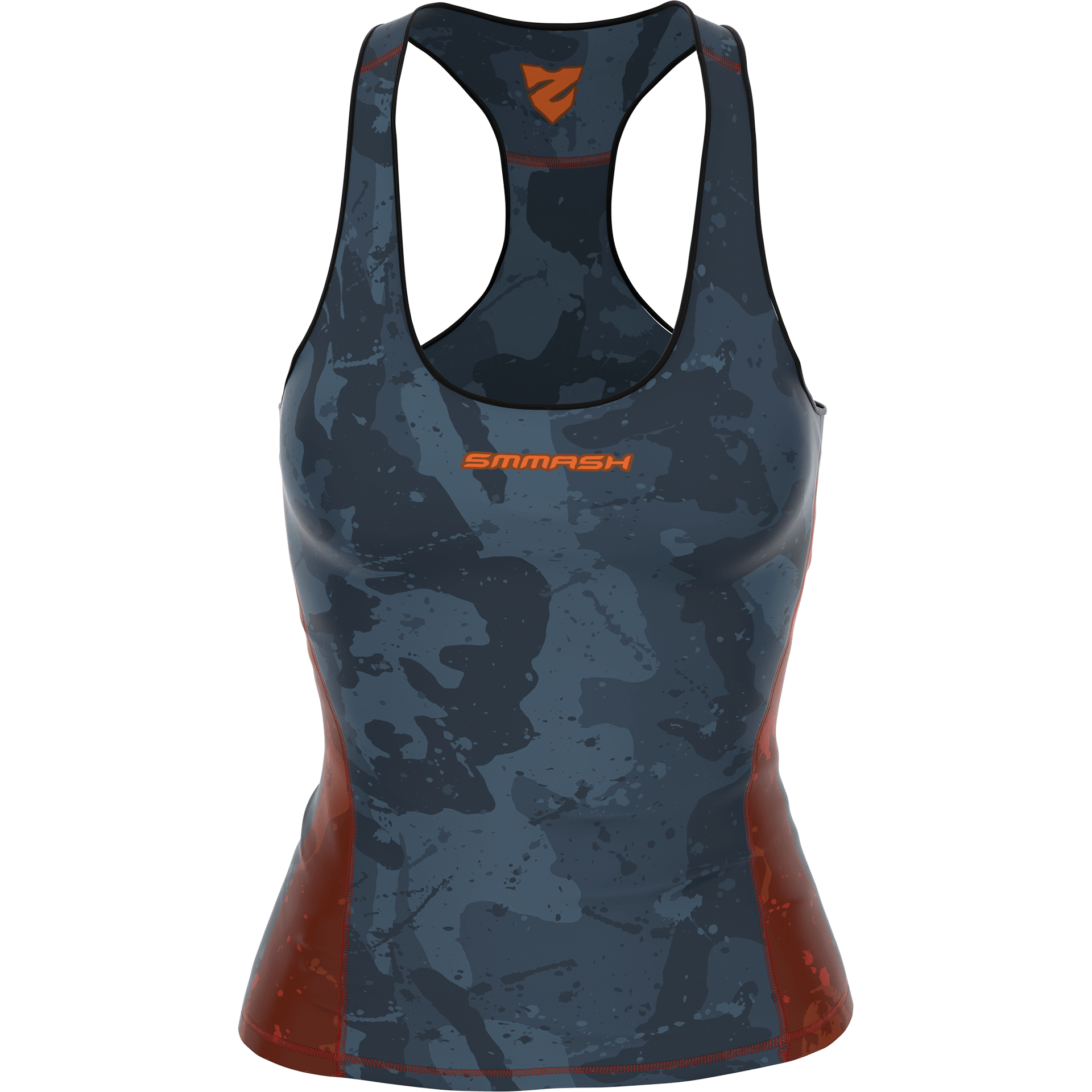 Tank Top Sportowy Damski niebieski z czerwonym akcentem – SMMASH RED CAMO