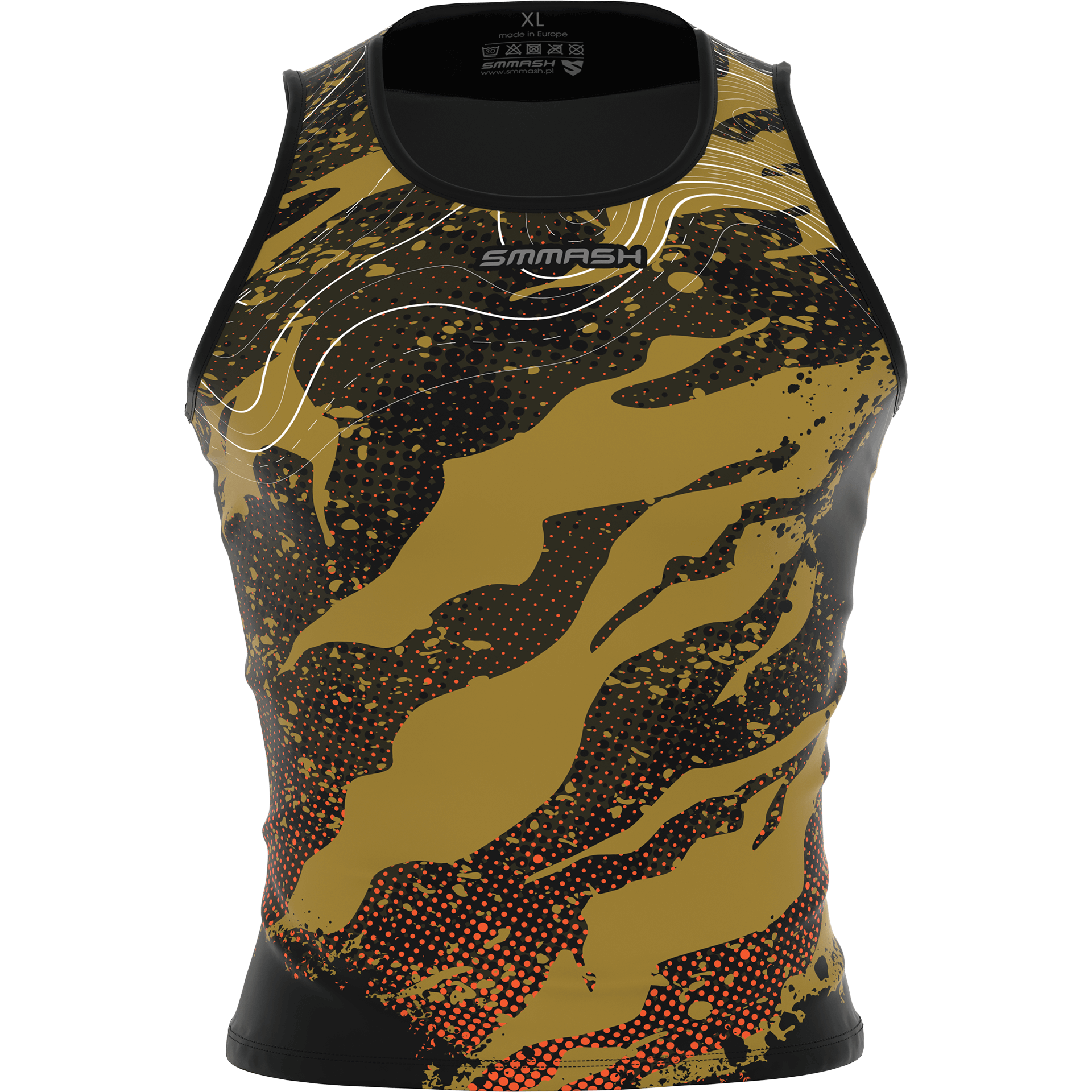 Tank top kompresyjny OCR męski złoto-czarny – SMMASH MAGMA