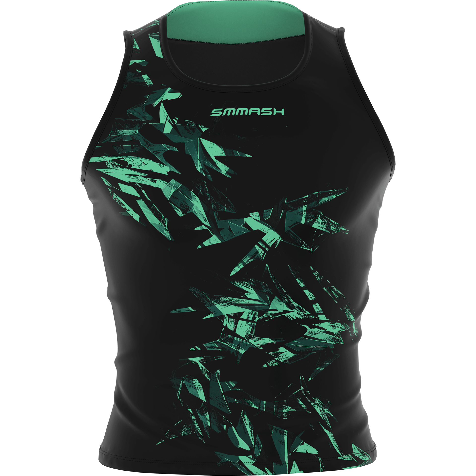 Stylowy Męski Top Kompresyjny – Wzór Turkusowy EMERALD