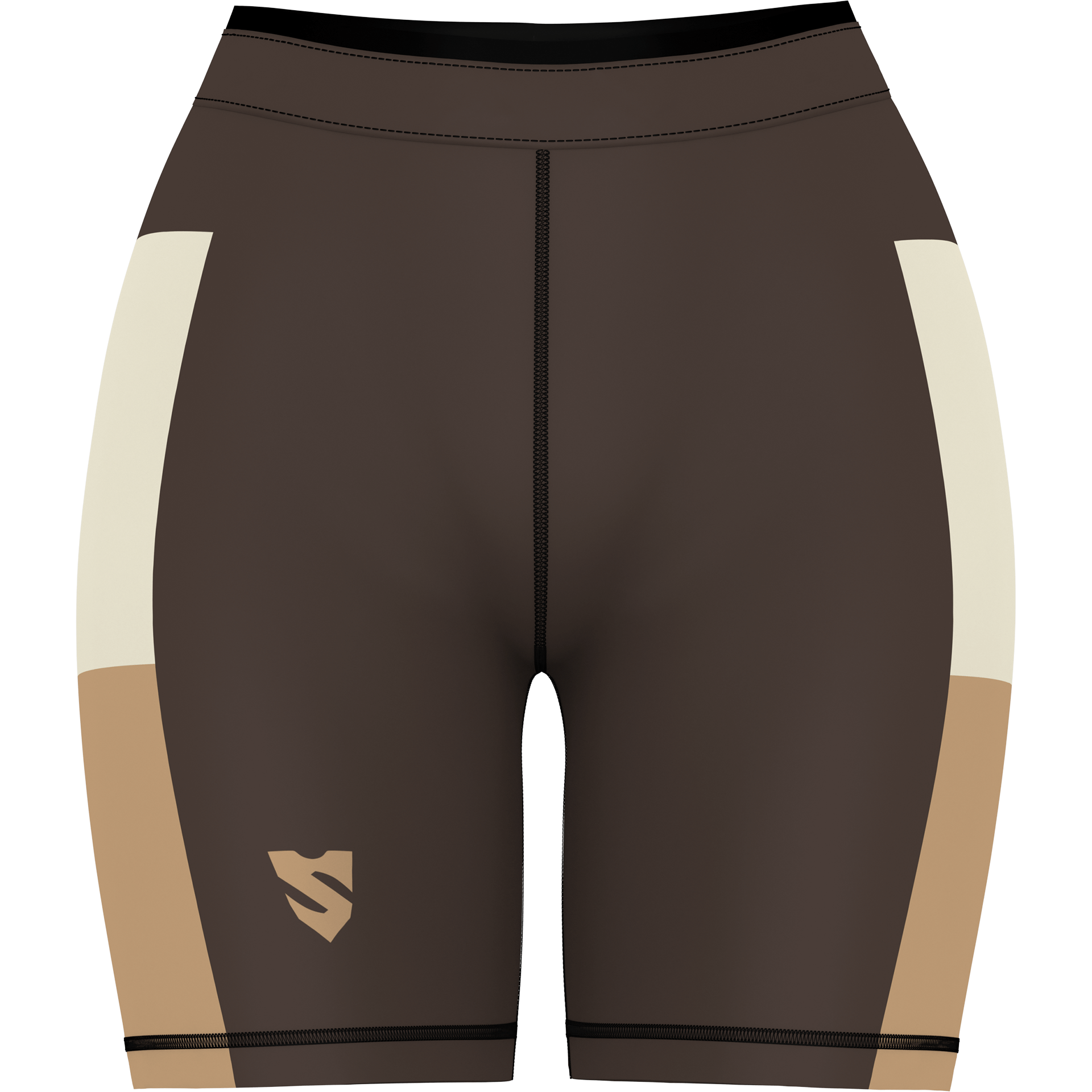 Legginsy do biegania i OCR brązowe z kremowym akcentem – SMMASH SATIN BURN